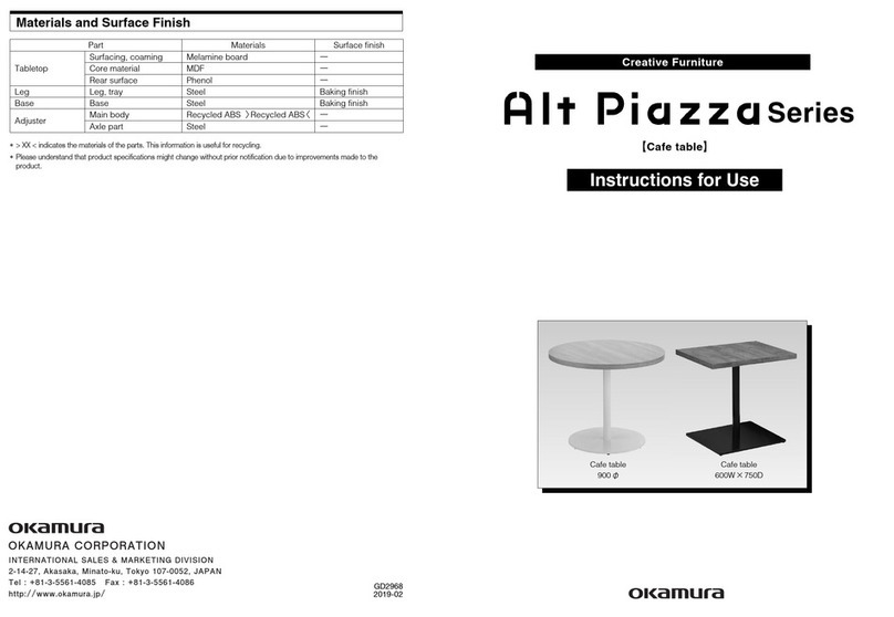Okamura Alt Piazza Series Instructions for use Okamura Alt Piazza Series Instructions for use