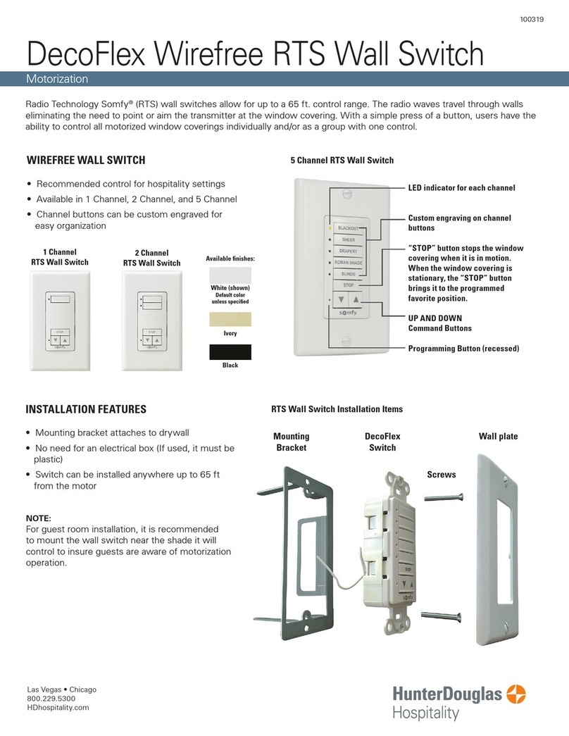 HunterDouglas DecoFlex Wirefree RTS User manual