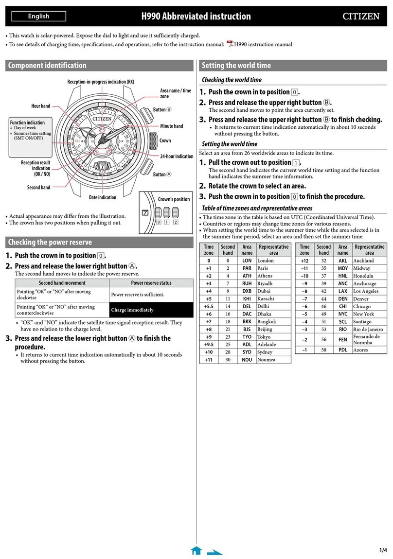 Citizen H990 Eco-Drive Satellite Wave User manual