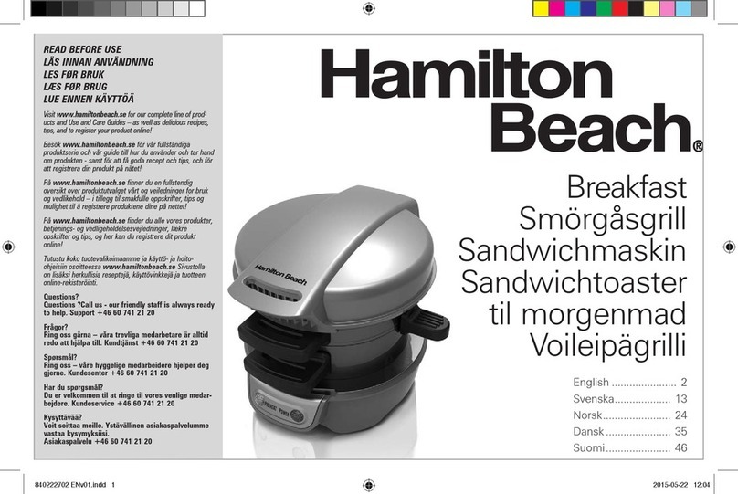 Hamilton Beach Breakfast User manual