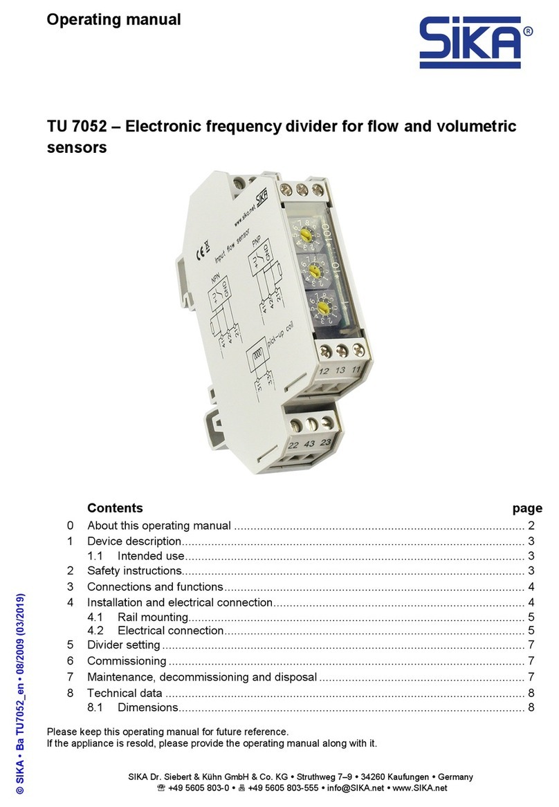 SIKA TU 7052 operating manual