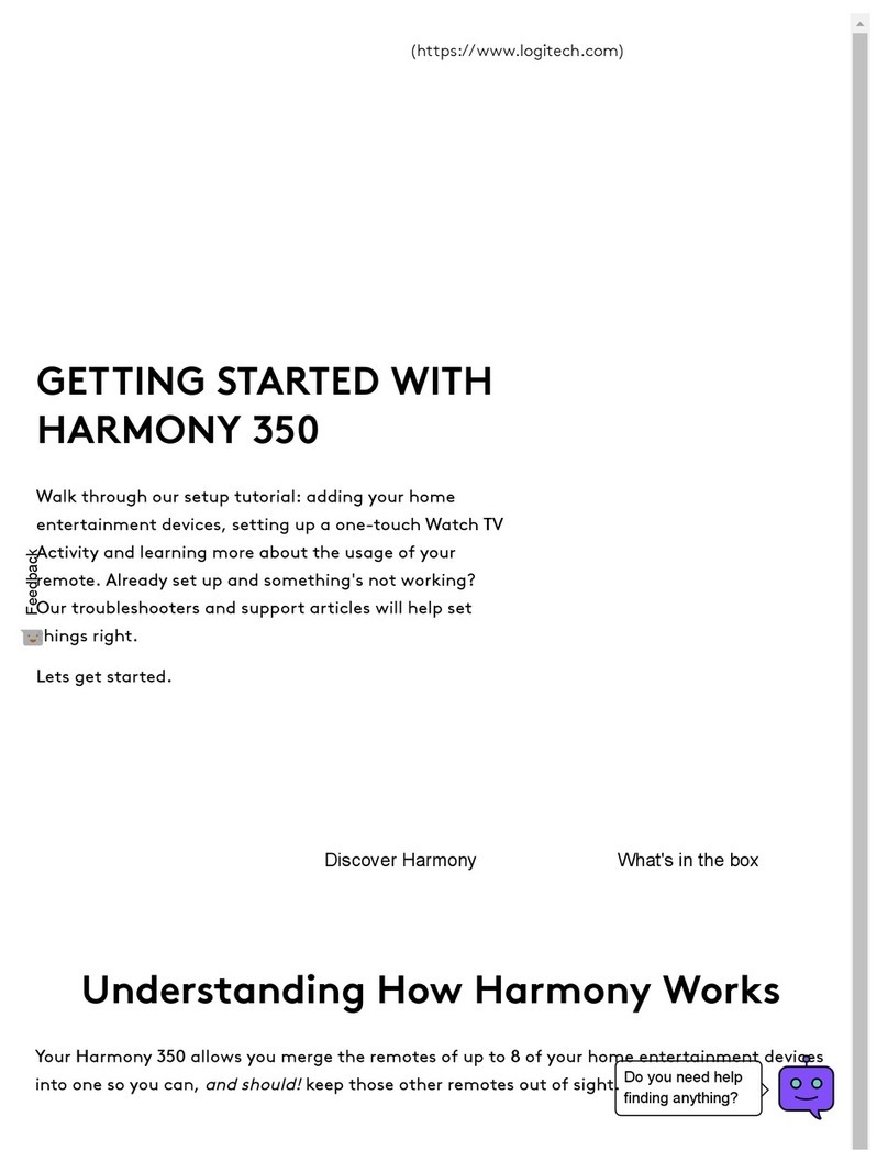 Logitech Harmony 350 Remote Getting started