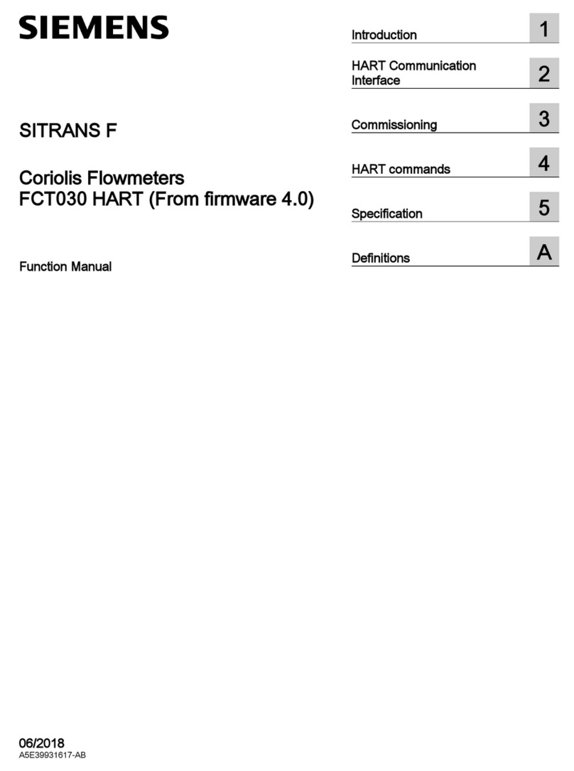 Siemens SITRANS F Parts list manual