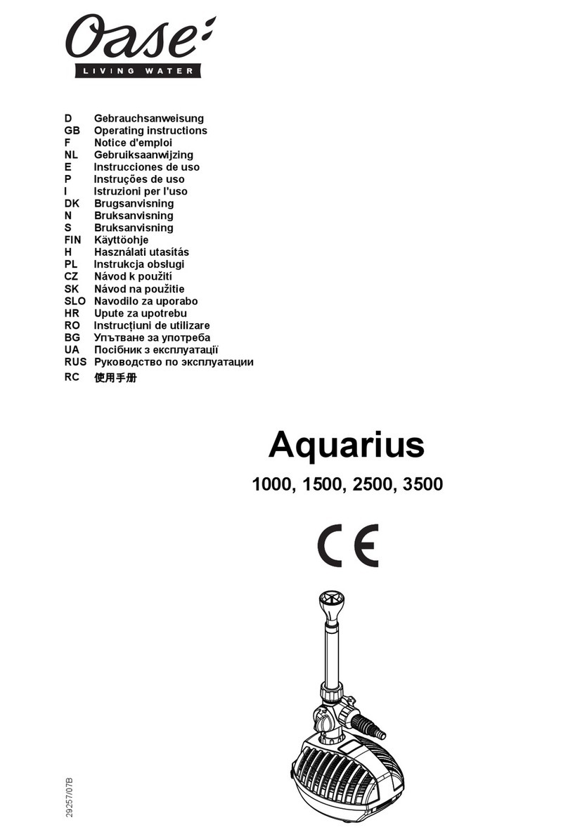 Oase Aquarius Series operating instructions