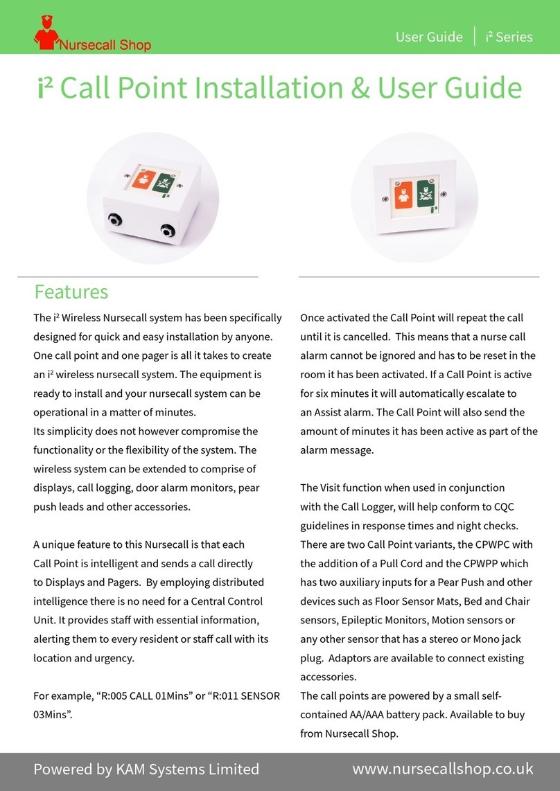 Nursecall Shop i2 Series Installation & user guide Nursecall Shop i2 Series Installation & user guide