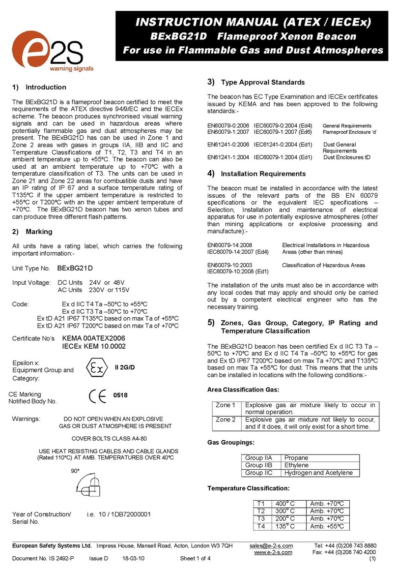 E2S BExBG21D User manual