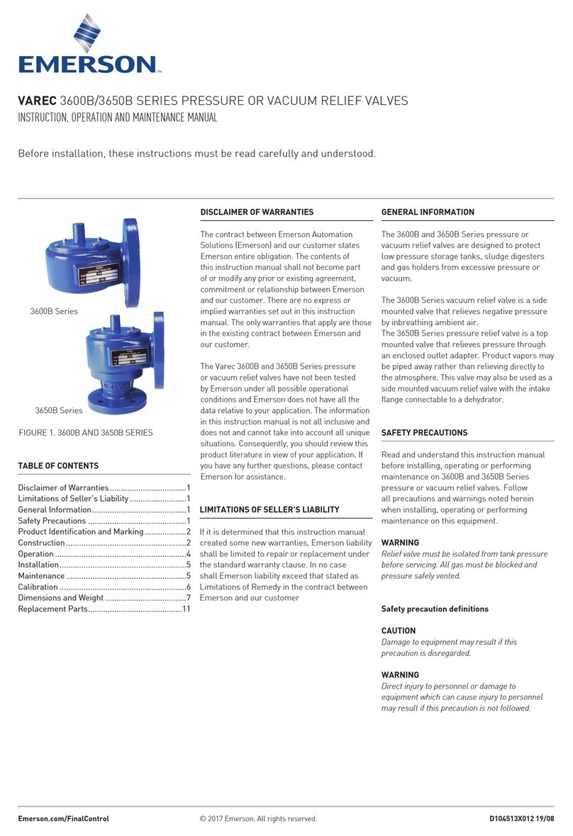 Emerson VAREC 3600B Series Operation and maintenance manual