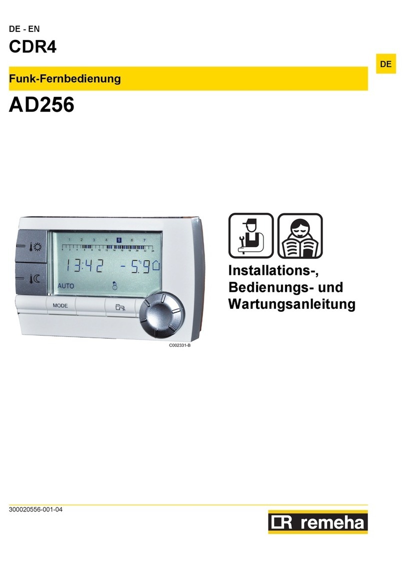 REMEHA CDR4 AD256 Installation, user and service manual
