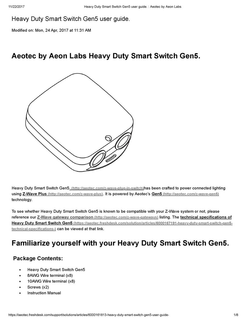 Aeon Labs Aeotec Heavy Duty Smart Switch Gen5 user guide