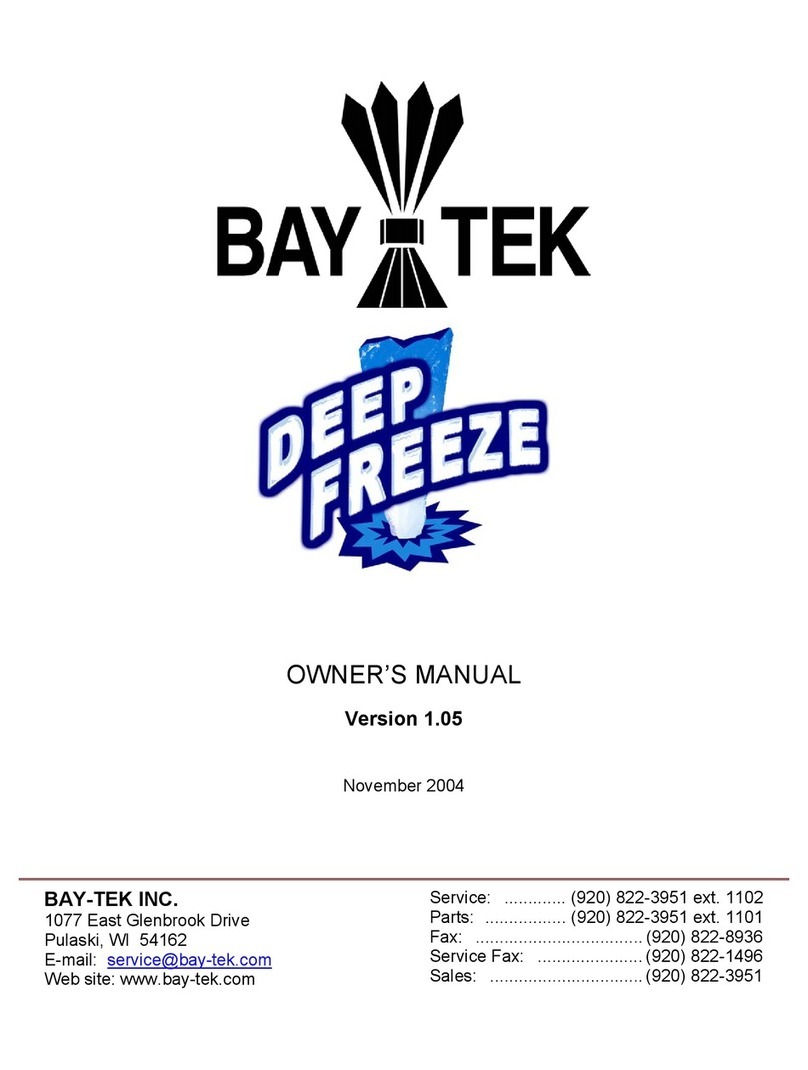 Bay-Tek Deep Freeze owner's manual