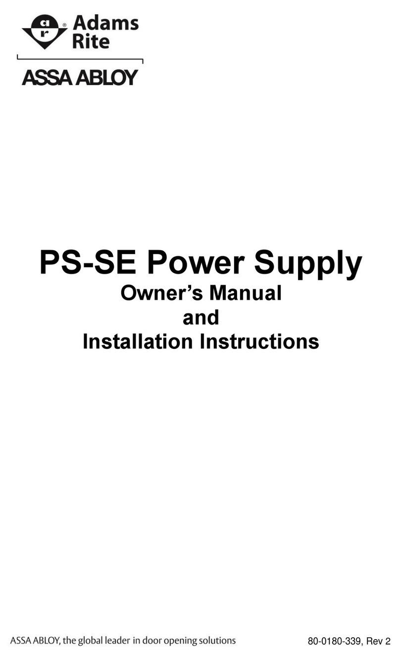Assa Abloy ADAMS RITE PS-SE Owner's manual and installation instructions