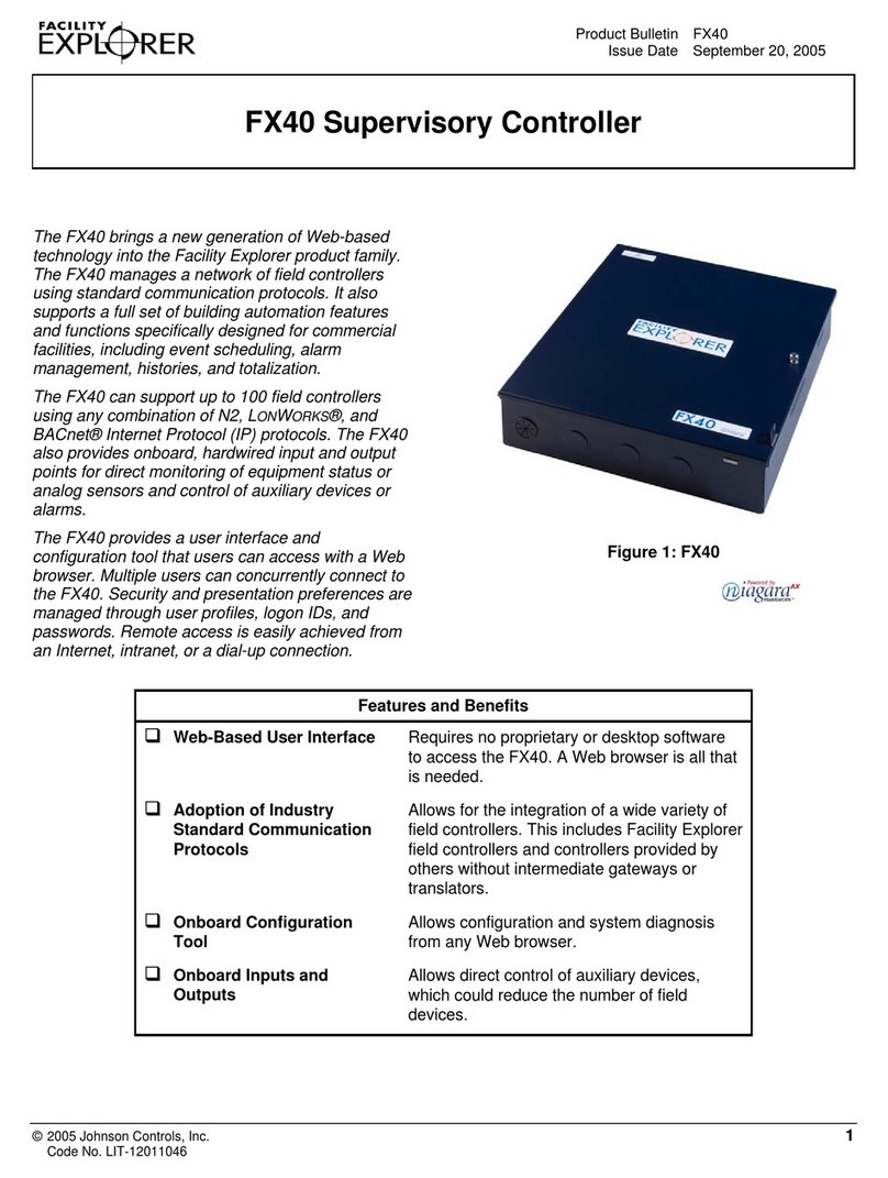 Johnson Controls Facility Explorer FX40 User manual