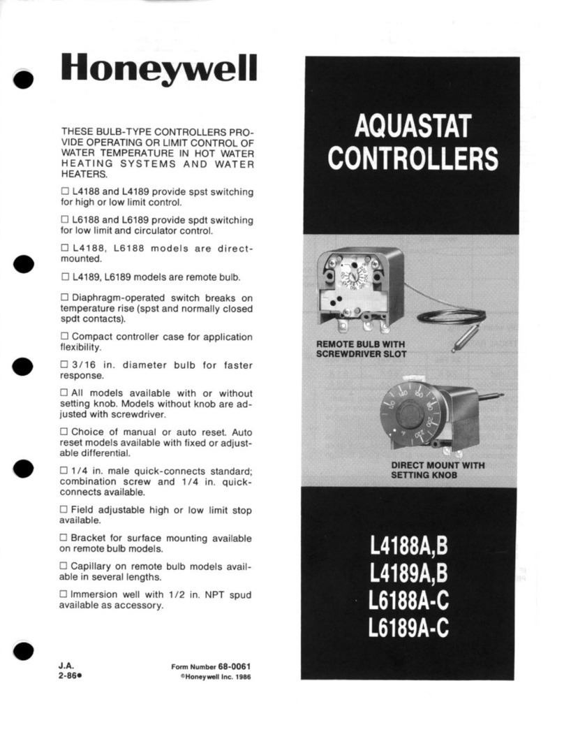 Honeywell AQUASTAT L4188A User manual