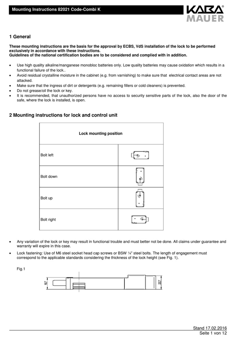 Kaba Mauer Code-Combi K 82021 Mounting instructions