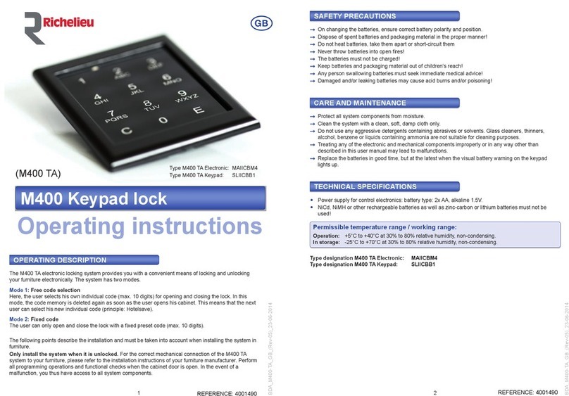 Richelieu M400 TA operating instructions