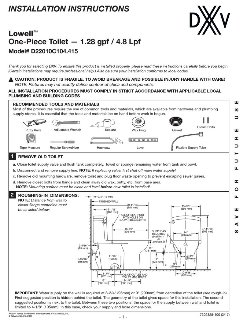 DXV Lowell D22010C104.415 installation instructions DXV Lowell D22010C104.415 installation instructions