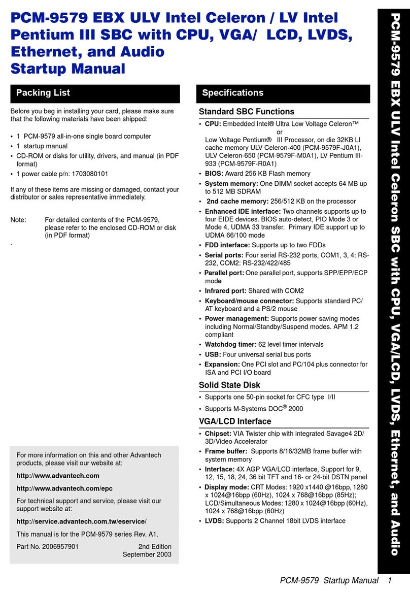 Advantech PCM-9579 Installation and operation manual