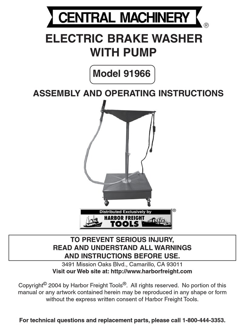 Harbor Freight Tools CENTRAL MACHINERY 91966 Assembly and operating instructions