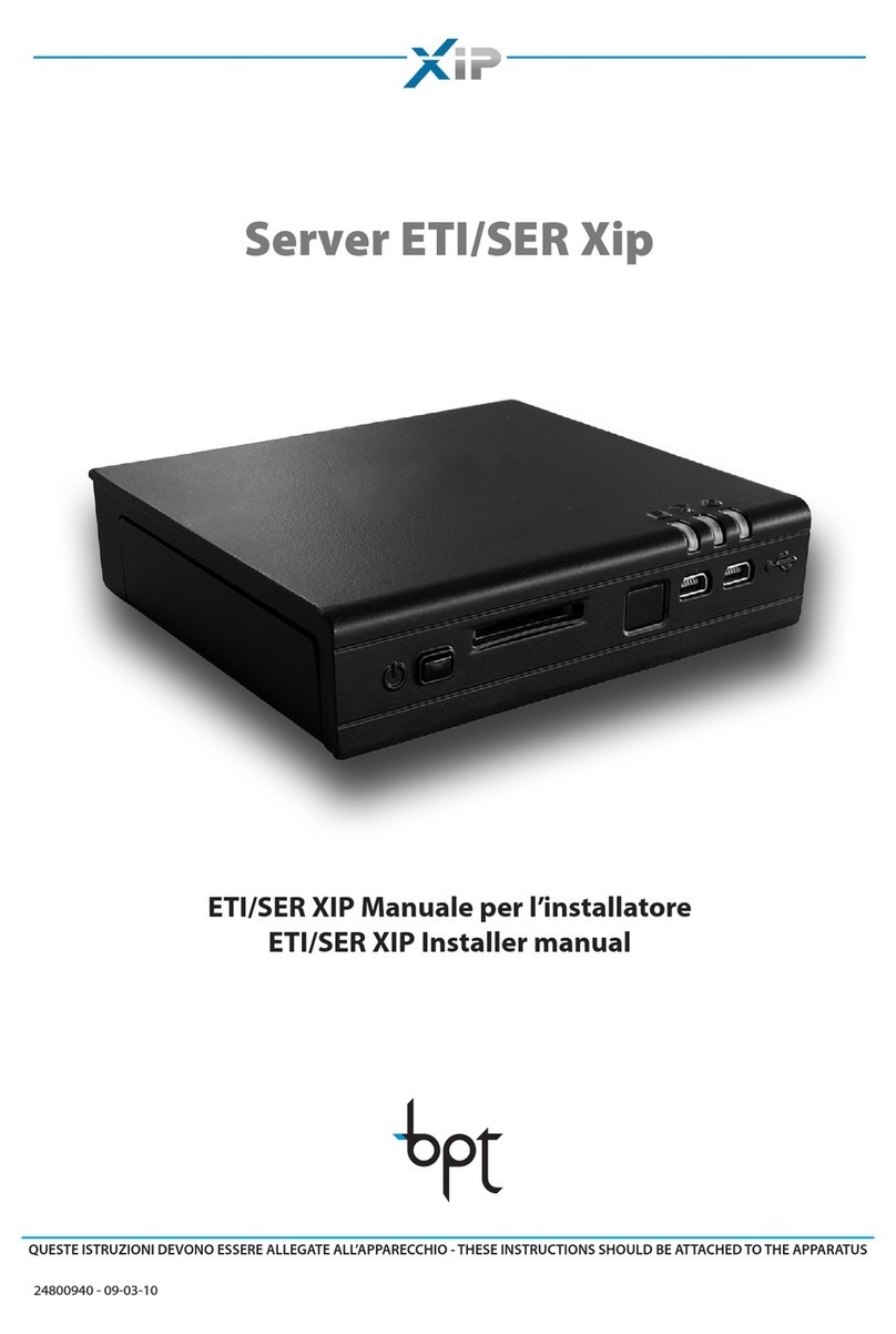 Bpt ETI/SER Xip Installer manual