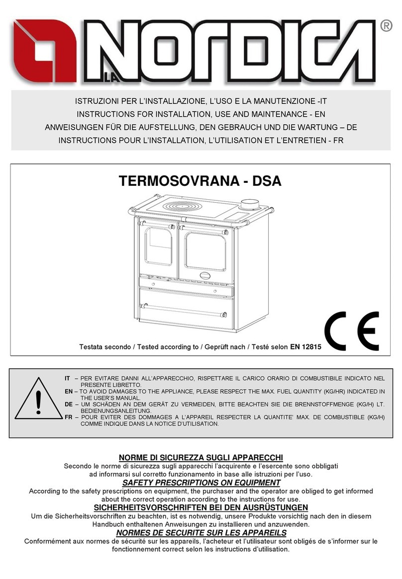 Nordica TERMOSOVRANA DSA Instructions for installation, use and maintenance