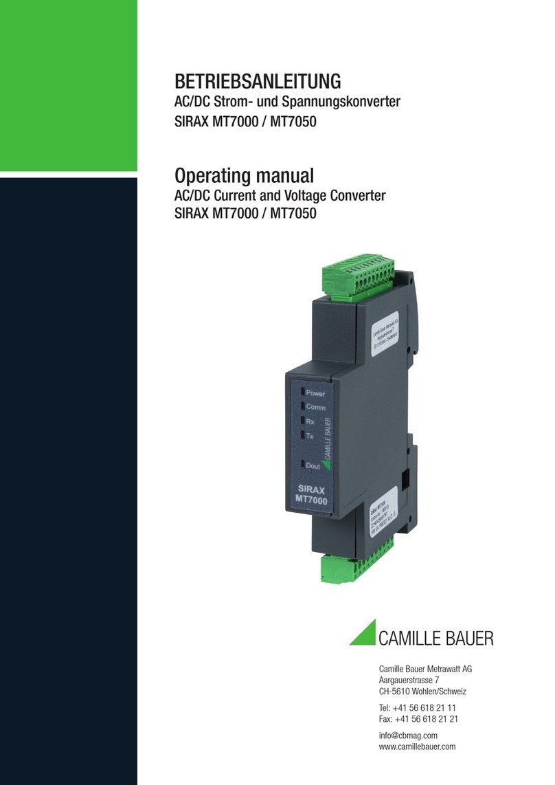 Camille Bauer SIRAX MT7000 operating manual