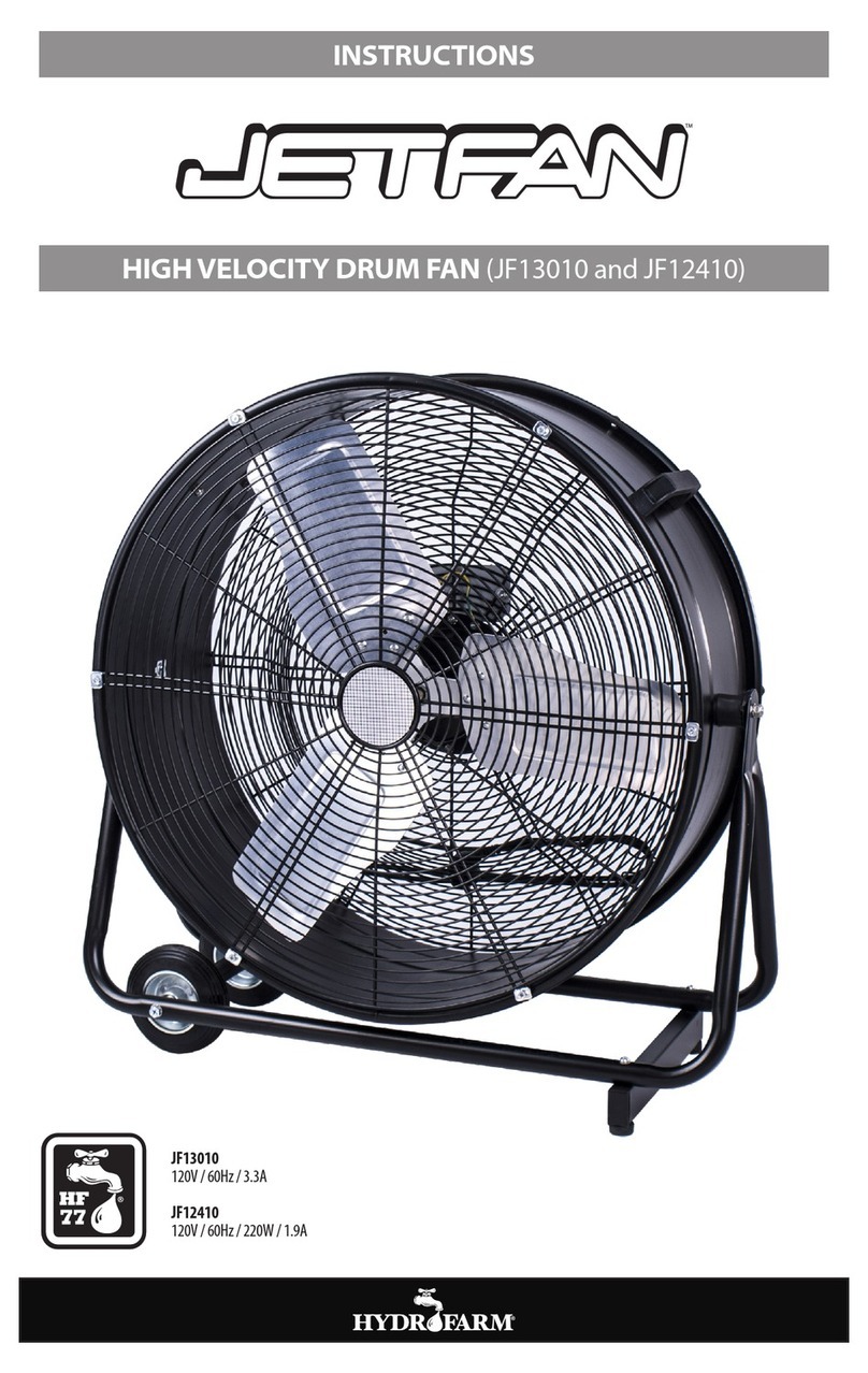Hydrofarm JETFAN JF13010 instruction manual