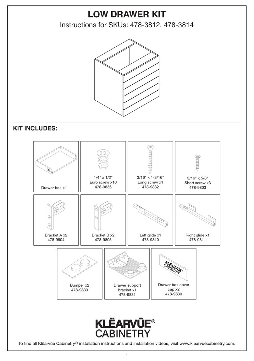 Klëarvue Cabinetry 478-3812 instructions