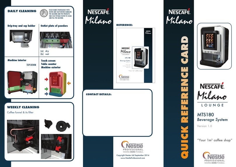 NESTLE Nescafe Milano MTS180 Quick reference card NESTLE Nescafe Milano MTS180 Quick reference card
