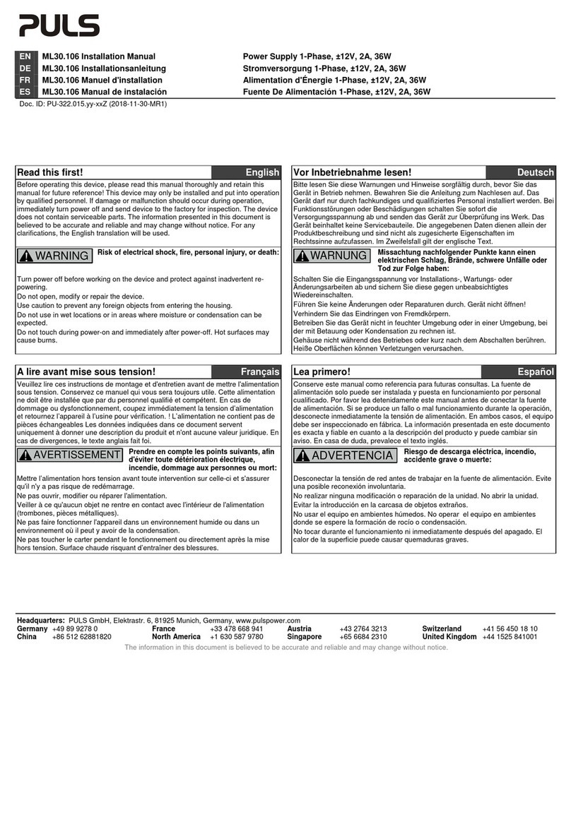 Puls ML30.106 installation manual