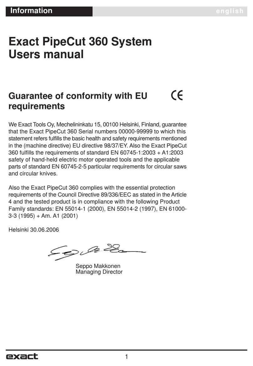 eXact PipeCut 360 system user manual