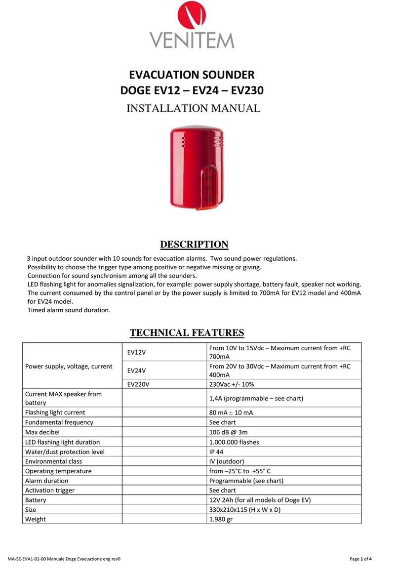 Venitem DOGE EV12 installation manual Venitem DOGE EV12 installation manual