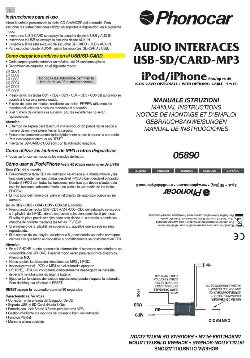 Phonocar 05890 Manual instructions