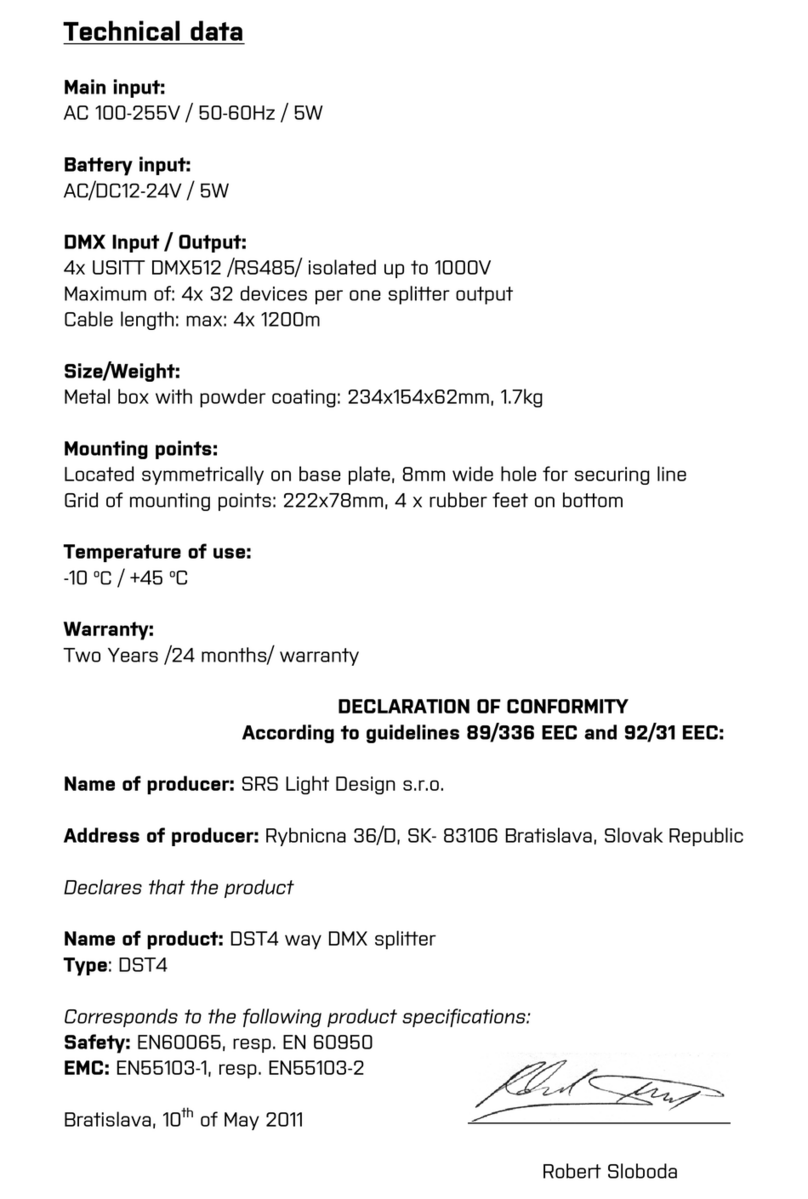 SRS Light Design DST4-3 instruction manual SRS Light Design DST4-3 instruction manual