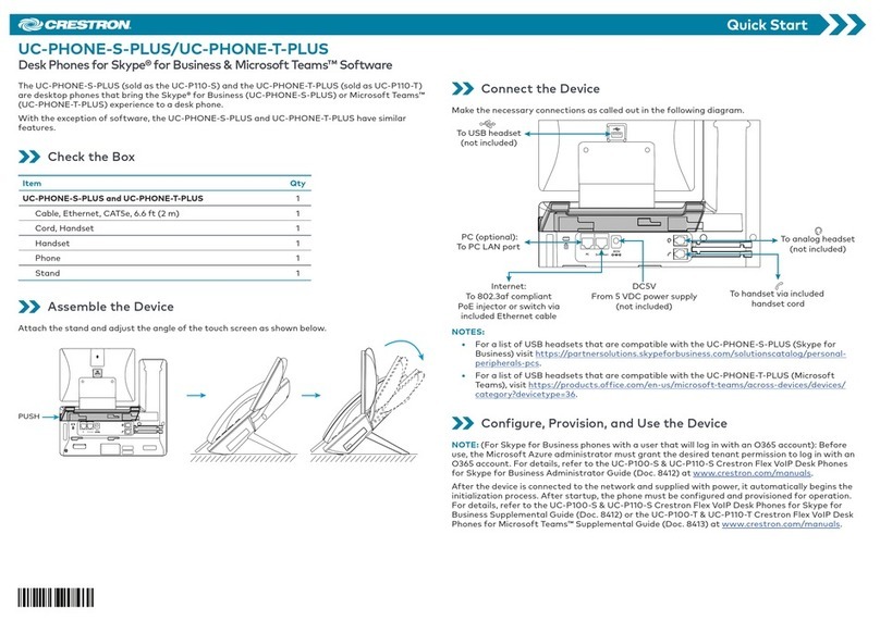 Crestron UC-P110-S User manual