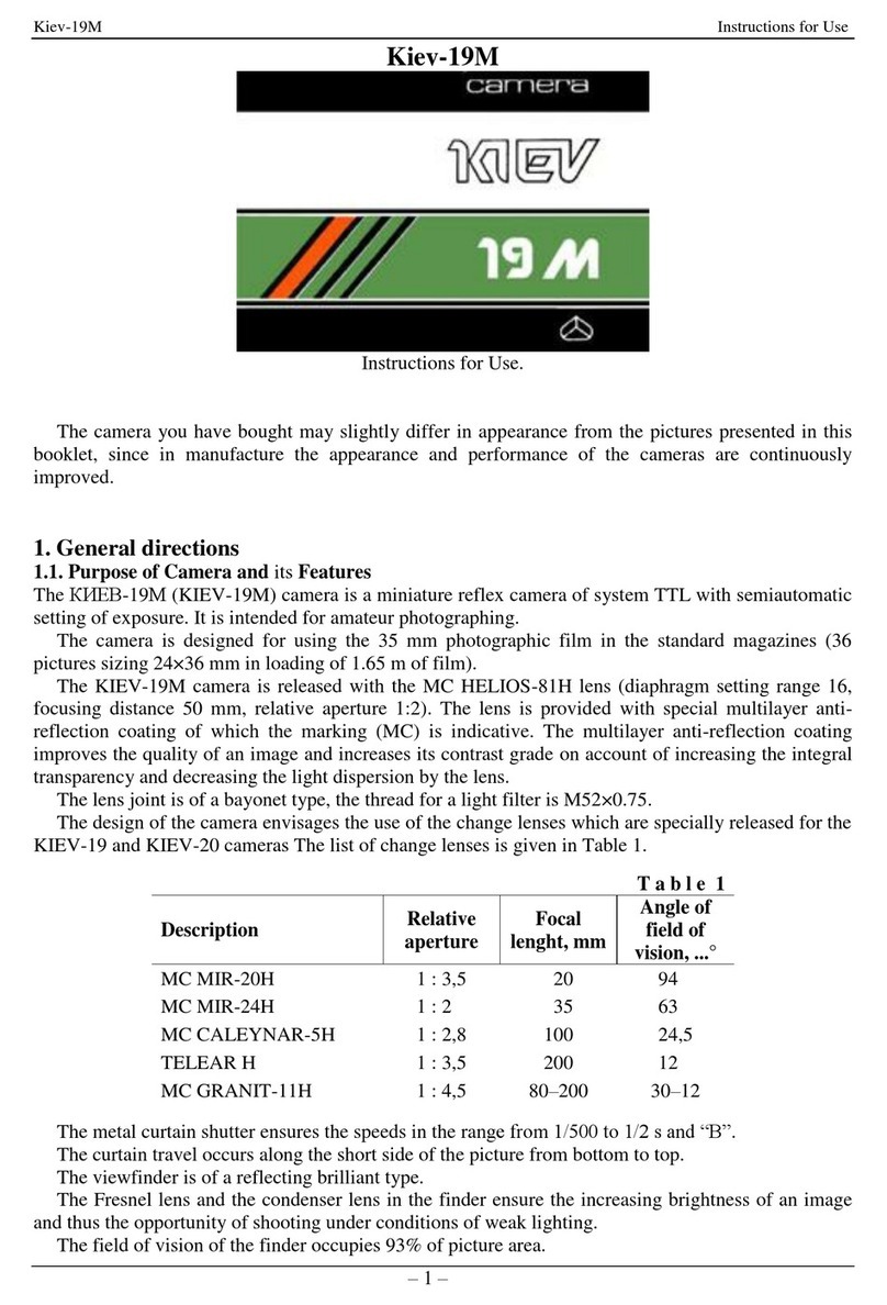 Kiev Camera 19(M) Instructions for use