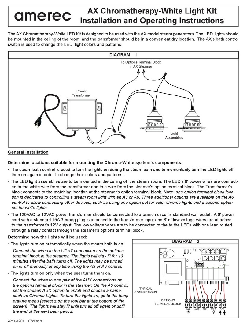 Amerec AX Chromatherapy-White LED Kit Installation and operating instructions