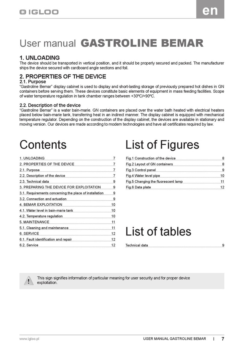 Igloo GASTROLINE BEMAR Series user manual