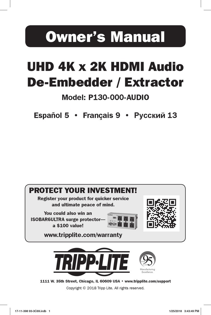 Tripp Lite P130-000-AUDIO owner's manual