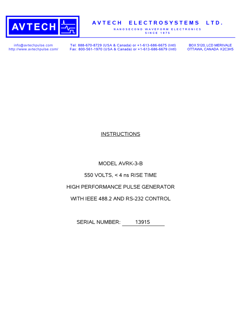 AVTECH ELECTROSYSTEMS LTD. AVRK-3-B instructions
