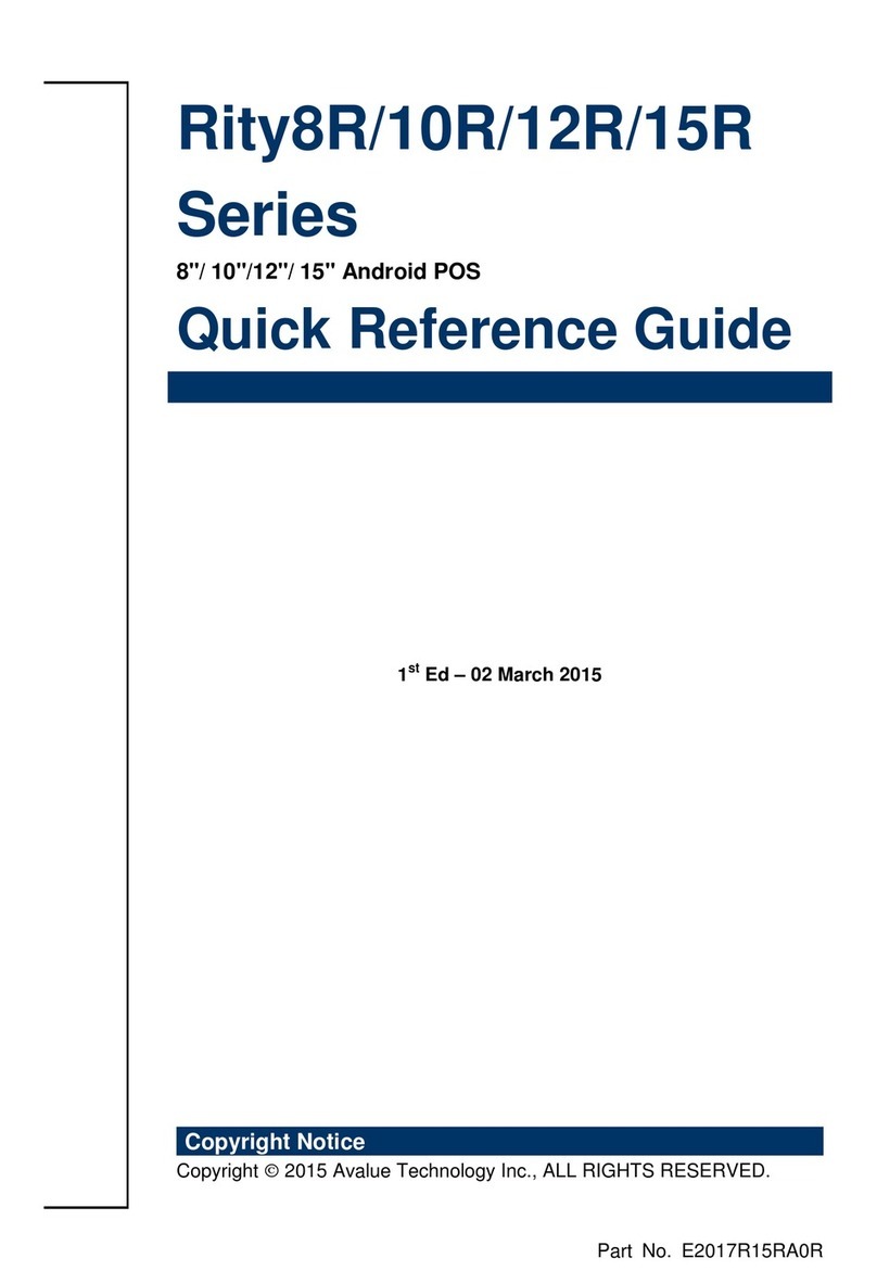 Avalue Technology Rity 10R Series Quick reference guide