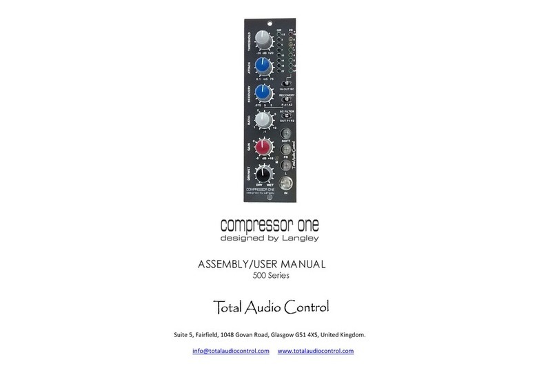 Total Audio Control COMPRESSOR ONE 500 Series Assembly and user's manual Total Audio Control COMPRESSOR ONE 500 Series Assembly and user's manual