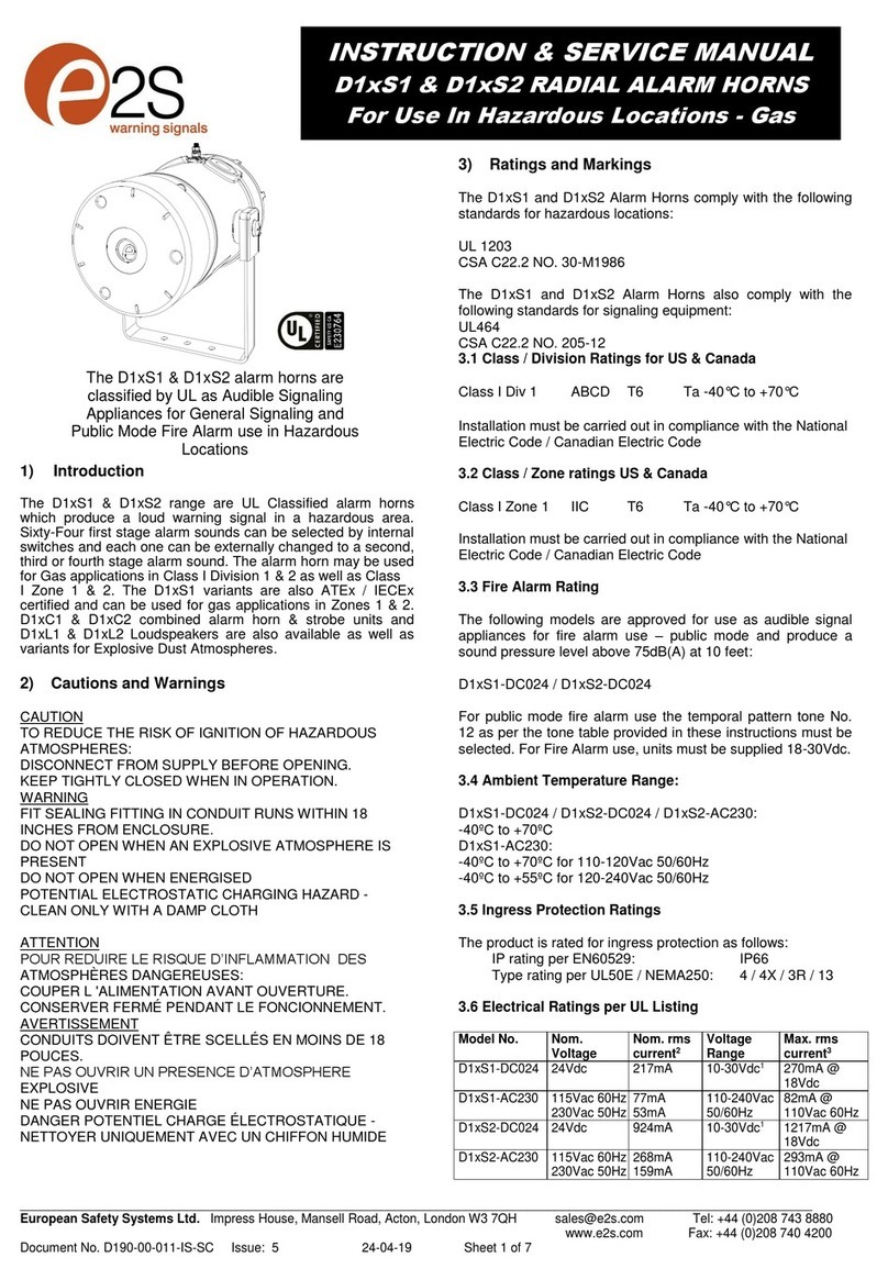 E2S D1xS1 Series Instructions/service manual