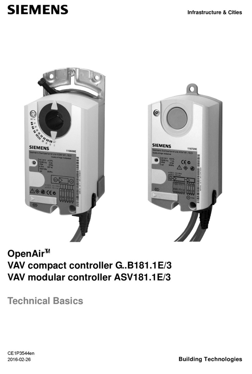 Siemens OpenAir G B181.1E/3 Series Installation guide