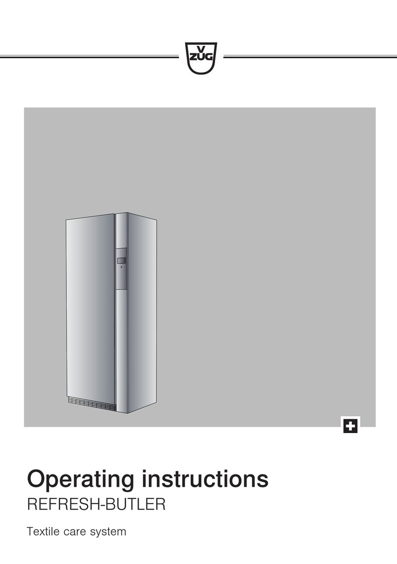 V-ZUG REFRESH-BUTLER operating instructions