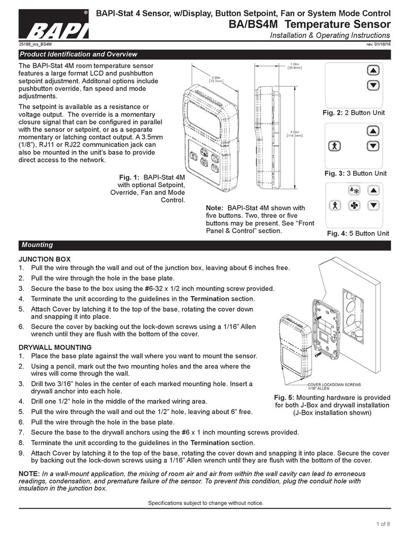 BAPI BAPI-Stat 4M Installation & operating instructions