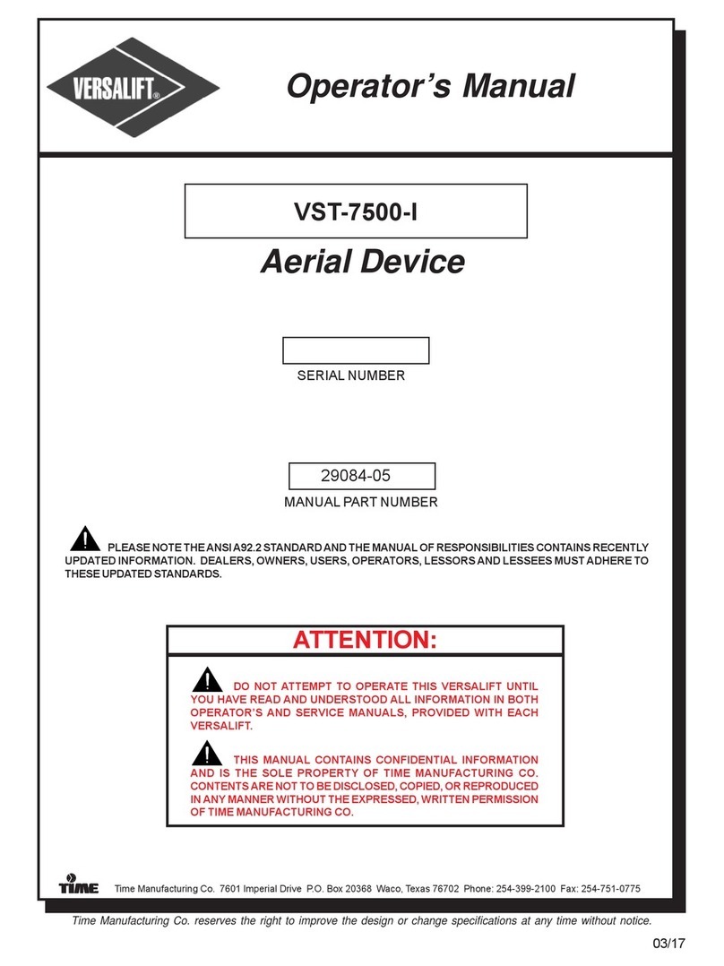 Time VERSALIFT VST-7500-I Operator's manual