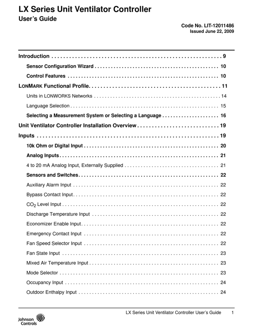 Johnson Controls LX Series User manual Johnson Controls LX Series User manual