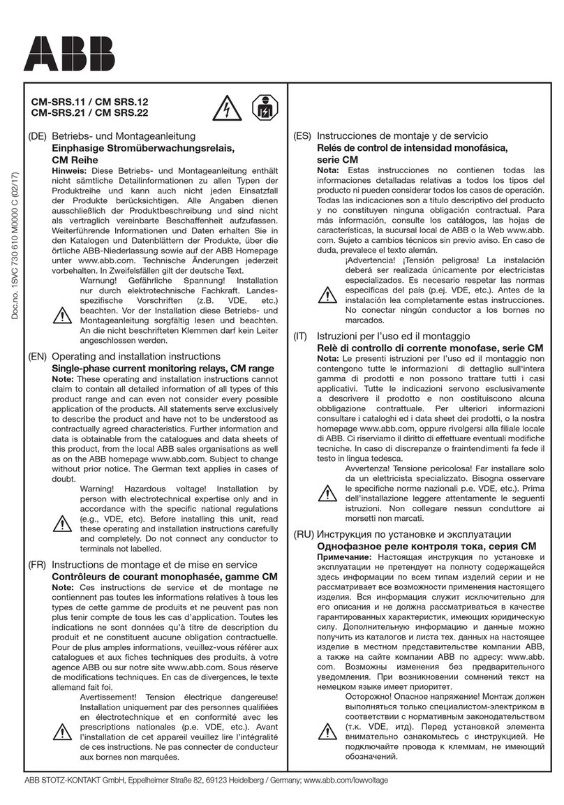 ABB CM Series Operating and installation instructions