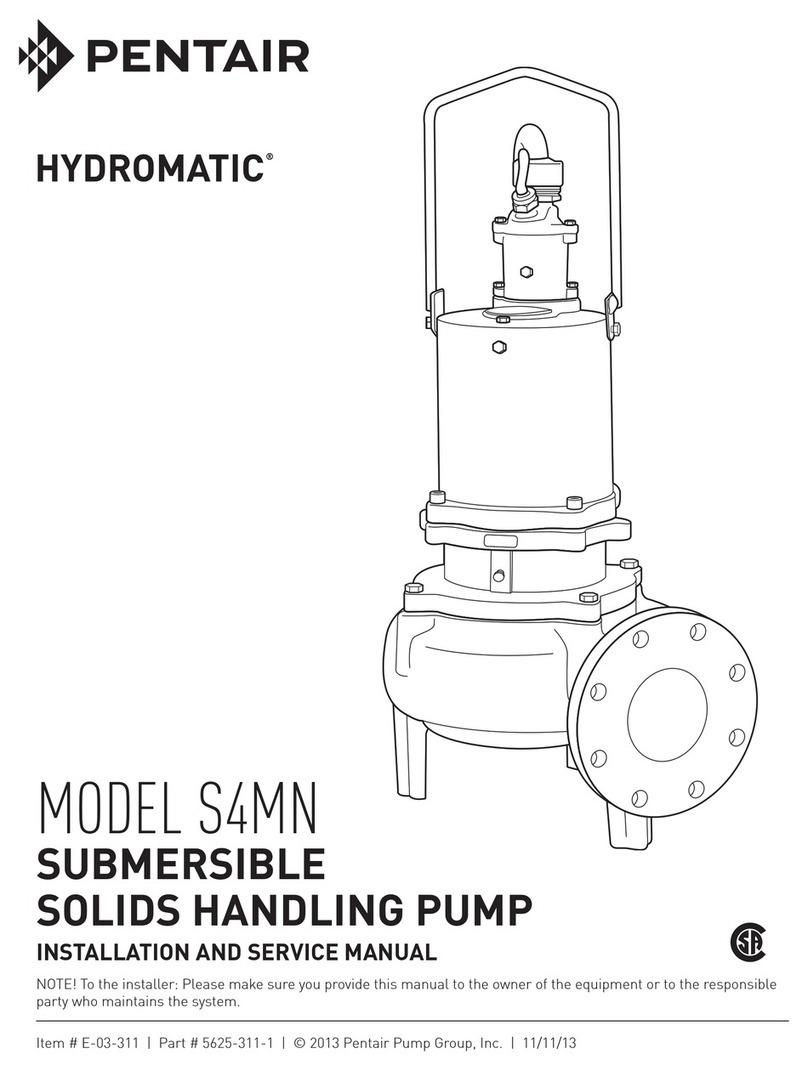 Pentair Hydromatic S4MN Installation and service manual
