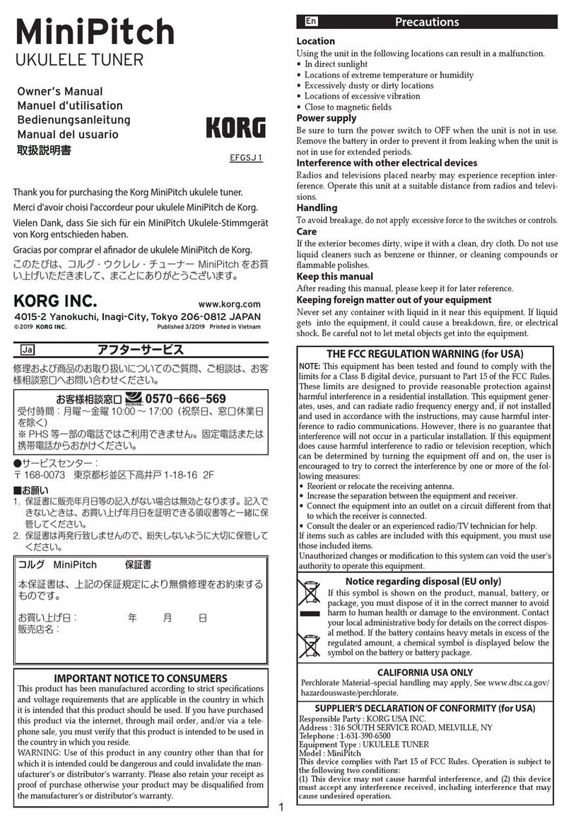 Korg MiniPitch owner's manual